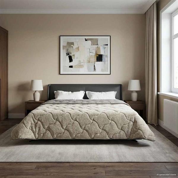 Grote foto vidaxl winter dekbed gekwilt lichtgrijs 200 x 200 cm huis en inrichting bedden