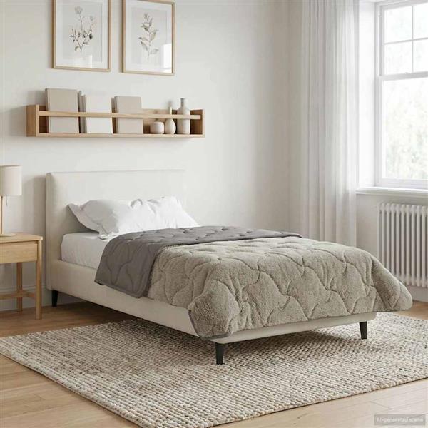 Grote foto vidaxl winter dekbed gekwilt lichtgrijs 155 x 200 cm huis en inrichting bedden