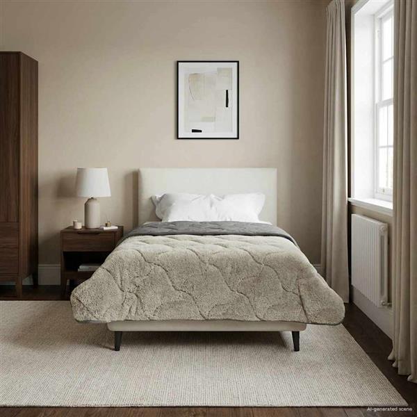 Grote foto vidaxl winter dekbed gekwilt lichtgrijs 140 x 220 cm huis en inrichting bedden