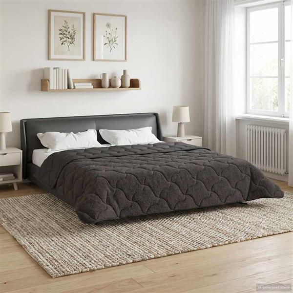 Grote foto vidaxl winter dekbed gekwilt antraciet 240 x 260 cm huis en inrichting bedden