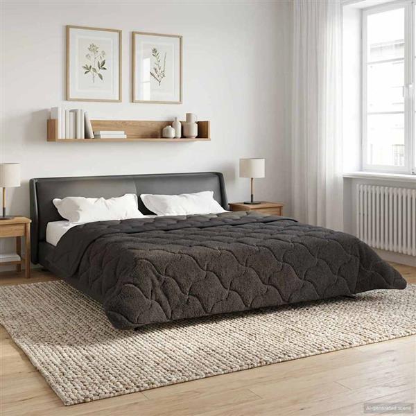 Grote foto vidaxl winter dekbed gekwilt antraciet 220 x 240 cm huis en inrichting bedden