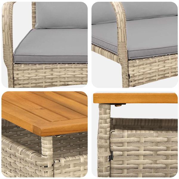 Grote foto vidaxl tuin set met kussen staal tuin en terras tuinmeubelen