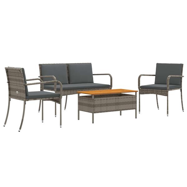 Grote foto vidaxl tuin set met kussen staal tuin en terras tuinmeubelen