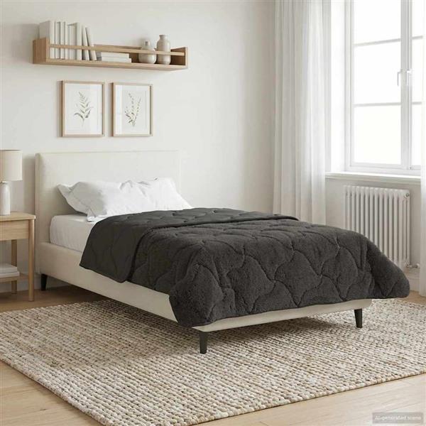 Grote foto vidaxl winter dekbed gekwilt antraciet 155 x 220 cm huis en inrichting bedden