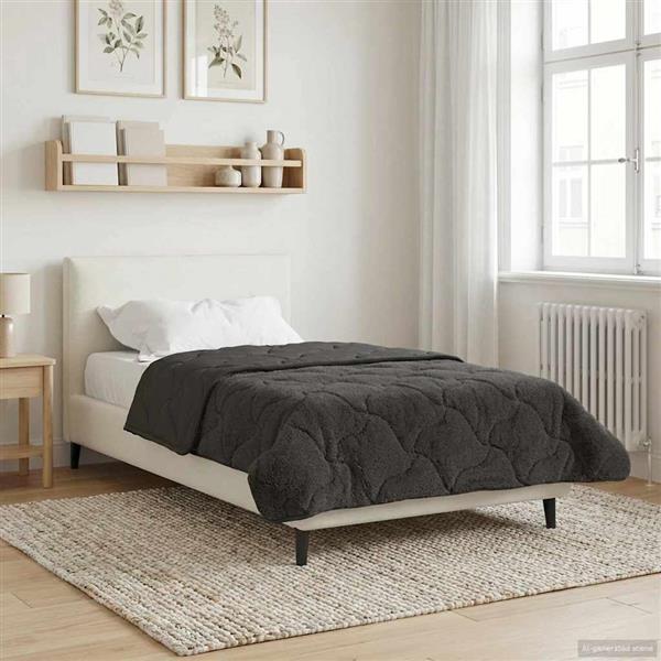 Grote foto vidaxl winter dekbed gekwilt antraciet 140 x 220 cm huis en inrichting bedden