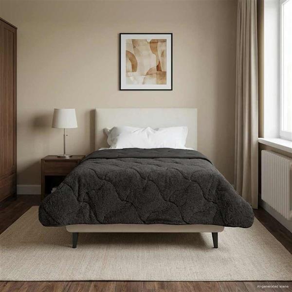 Grote foto vidaxl winter dekbed gekwilt antraciet 135 x 200 cm huis en inrichting bedden