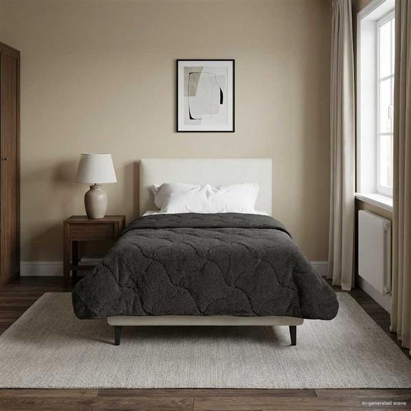 Grote foto vidaxl winter dekbed gekwilt antraciet 155 x 200 cm huis en inrichting bedden