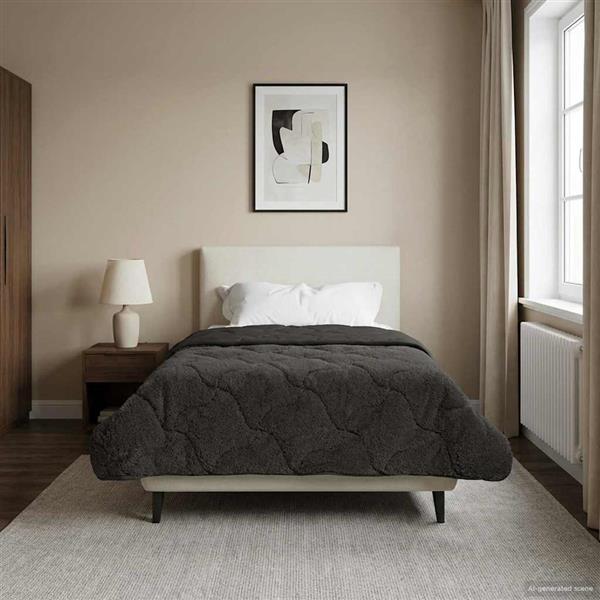 Grote foto vidaxl winter dekbed gekwilt antraciet 140 x 220 cm huis en inrichting bedden