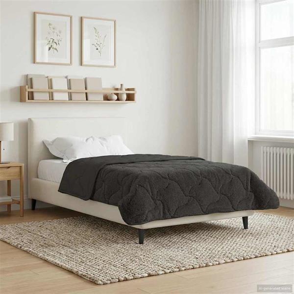 Grote foto vidaxl winter dekbed gekwilt antraciet 140 x 220 cm huis en inrichting bedden