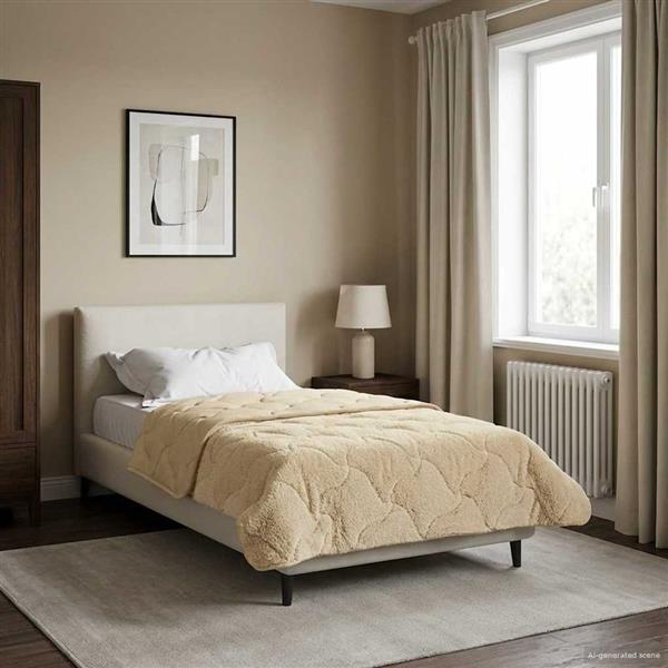 Grote foto vidaxl vol jaar dekbed cr me 155 x 220 cm microfiber en teddy fleece huis en inrichting bedden