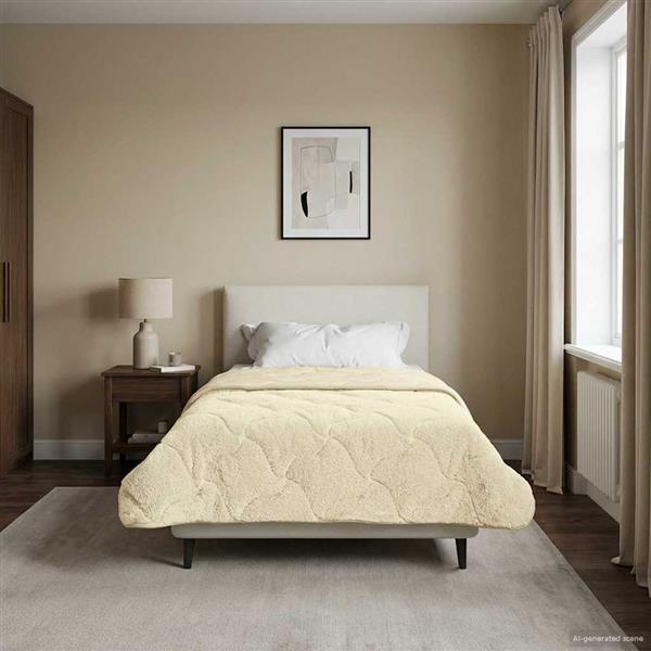 Grote foto vidaxl vol jaar dekbed cr me 135 x 200 cm microfiber en teddy fleece huis en inrichting bedden