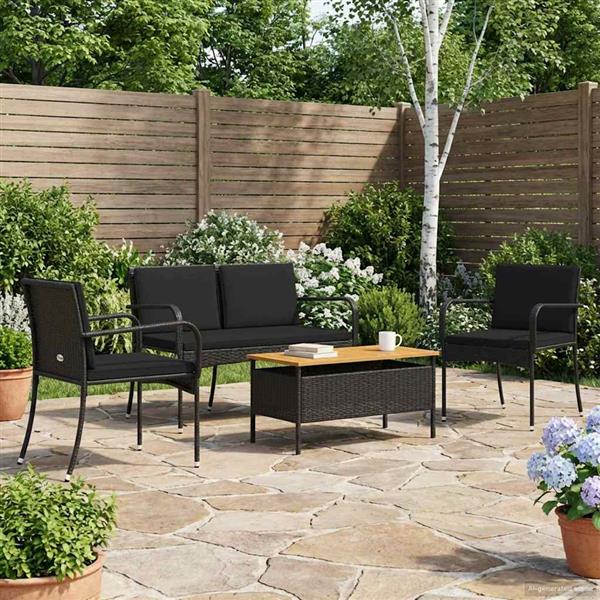 Grote foto vidaxl tuin set met kussen staal tuin en terras tuinmeubelen