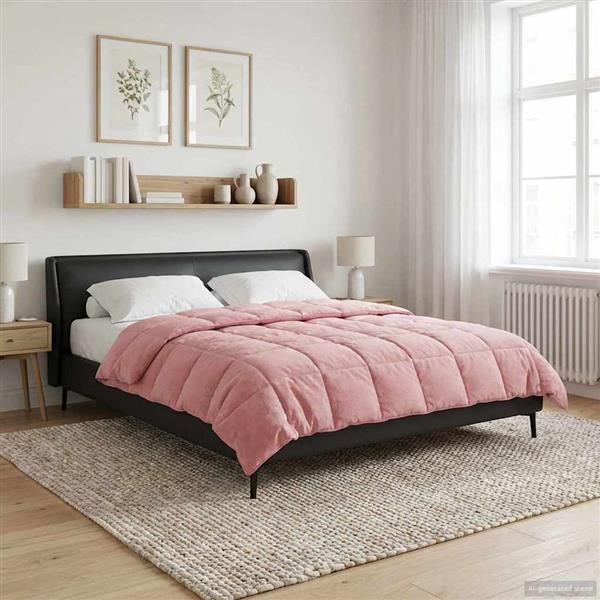 Grote foto vidaxl vol jaar dekbed roze 200 x 200 cm microfiber en teddy fleece huis en inrichting bedden
