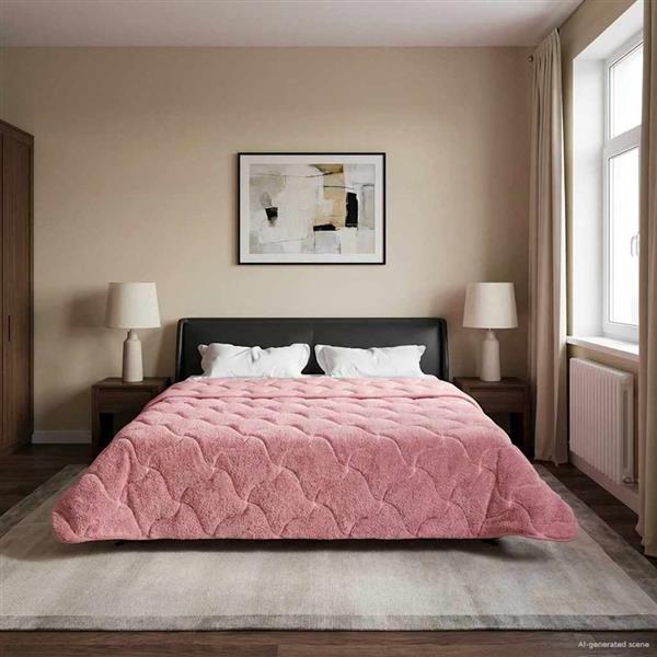 Grote foto vidaxl vol jaar dekbed roze 200 x 200 cm microfiber en teddy fleece huis en inrichting bedden