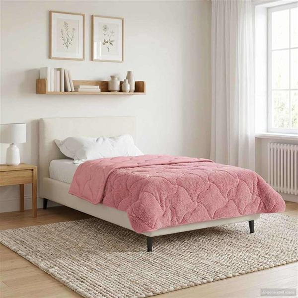 Grote foto vidaxl vol jaar dekbed roze 135 x 200 cm microfiber en teddy fleece huis en inrichting bedden