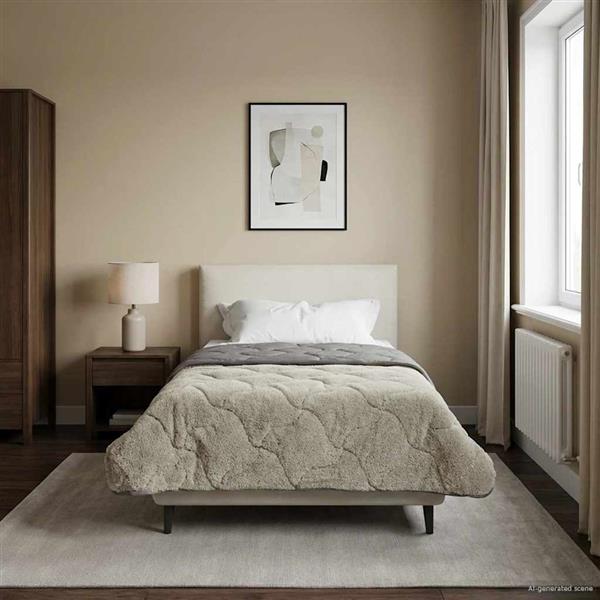 Grote foto vidaxl vol jaar dekbed gekwilt lichtgrijs 135 x 200 cm huis en inrichting bedden