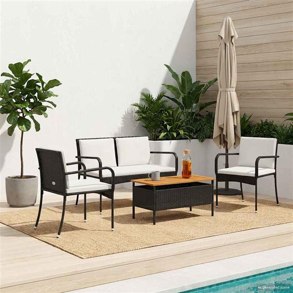 Grote foto vidaxl tuin set met kussen staal tuin en terras tuinmeubelen