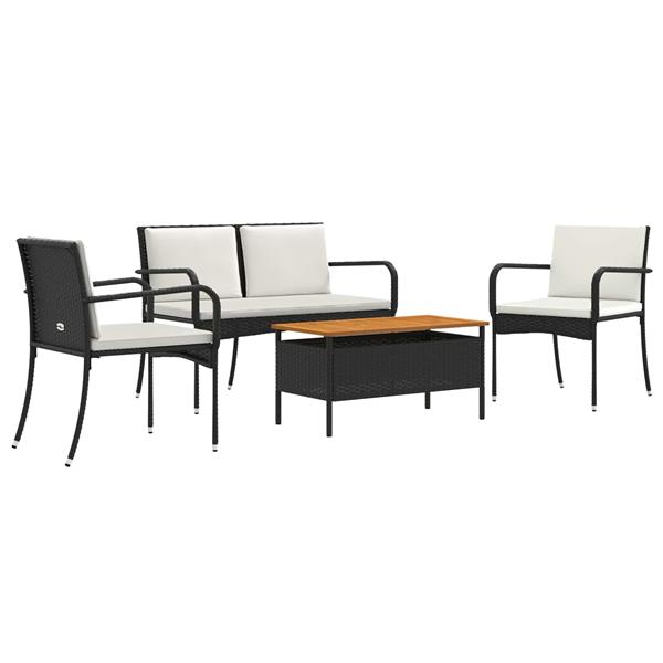 Grote foto vidaxl tuin set met kussen staal tuin en terras tuinmeubelen