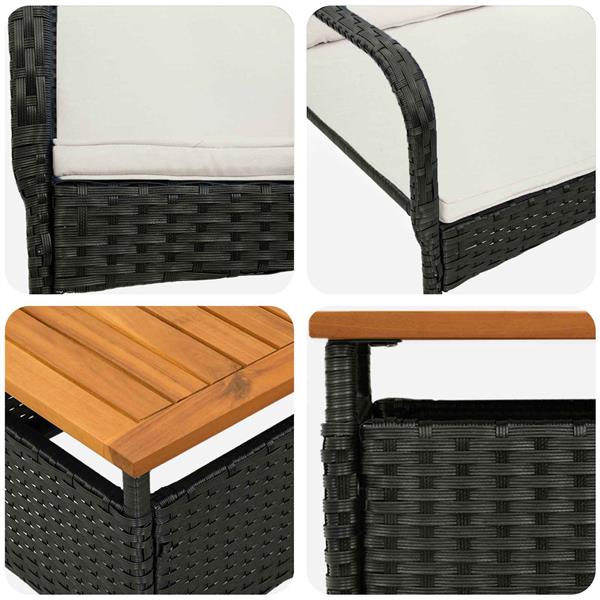 Grote foto vidaxl tuin set met kussen staal tuin en terras tuinmeubelen