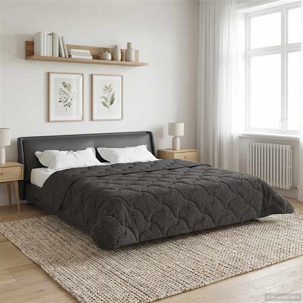 Grote foto vidaxl vol jaar dekbed gekwilt antraciet 200 x 240 cm huis en inrichting bedden