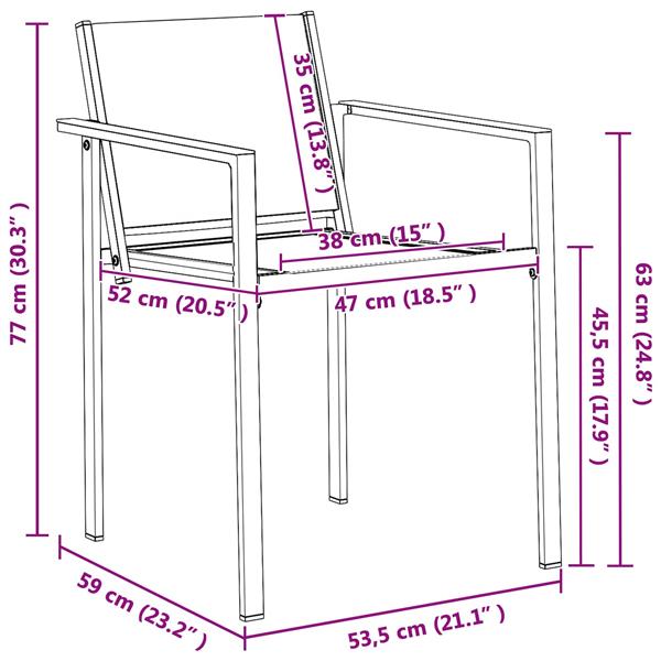 Grote foto vidaxl tuinstoelen 2 pcs zwart en anthraciet 53 5 x 59 x 77 cm tuin en terras tuinmeubelen