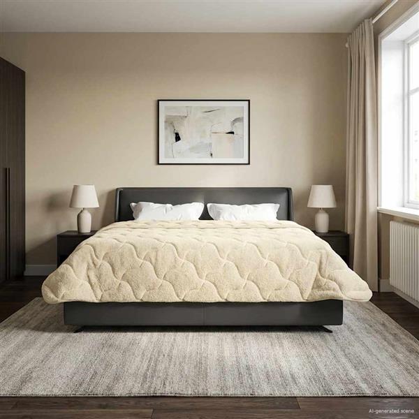 Grote foto vidaxl zomer dekbed cr me 240 x 260 cm microfiber en teddy fleece huis en inrichting bedden