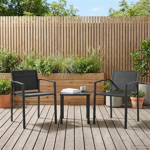 Grote foto vidaxl tuinstoelen 2 pcs zwart en anthraciet 53 5 x 59 x 77 cm tuin en terras tuinmeubelen