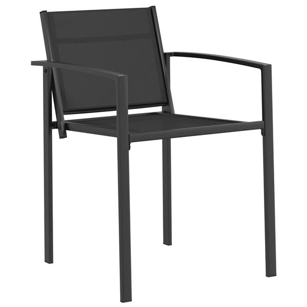 Grote foto vidaxl tuinstoelen 2 pcs zwart en anthraciet 53 5 x 59 x 77 cm tuin en terras tuinmeubelen