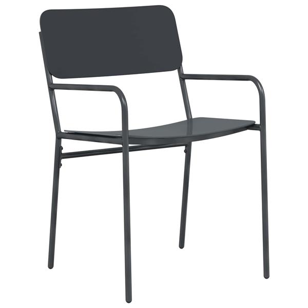 Grote foto vidaxl tuinstoelen 2 pcs antraciet 51 x 55 x 81 cm staal tuin en terras tuinmeubelen
