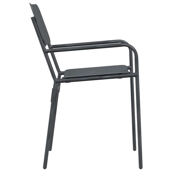 Grote foto vidaxl tuinstoelen 2 pcs antraciet 51 x 55 x 81 cm staal tuin en terras tuinmeubelen