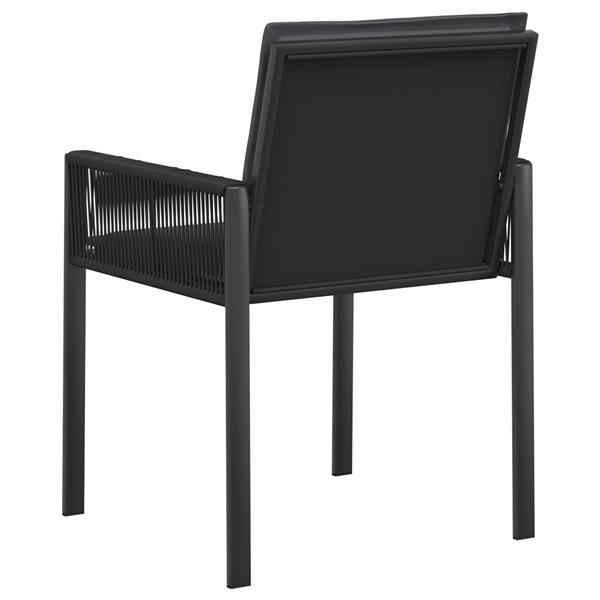 Grote foto vidaxl tuinstoelen met kussen 6 pcs zwart en donkergrijs poly rattan tuin en terras tuinmeubelen