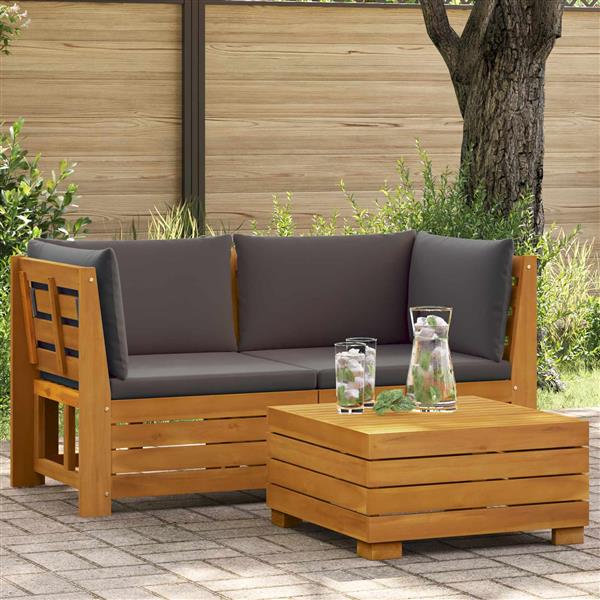 Grote foto vidaxl 2 delige tuin loungeset massief acaciahout bruin tuin en terras tuinmeubelen