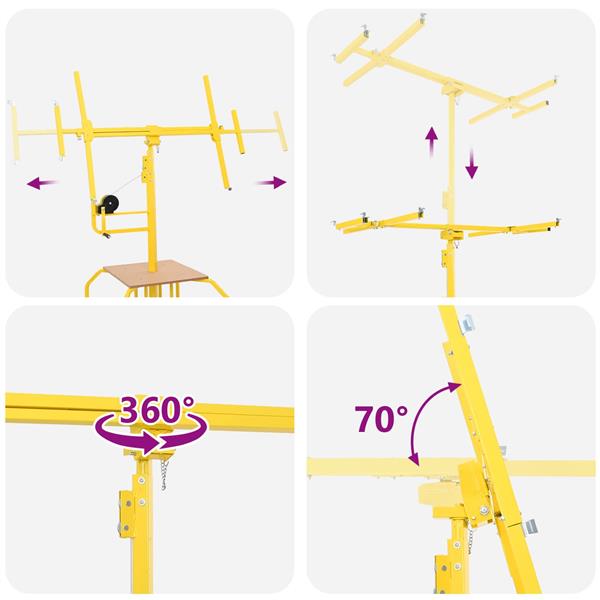 Grote foto vidaxl plafondplaatlifter geel 300 x 107 x 330 cm staal doe het zelf en verbouw gereedschappen en machines