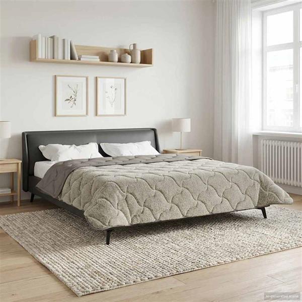 Grote foto vidaxl zomer dekbed gekwilt lichtgrijs 240 x 260 cm huis en inrichting bedden