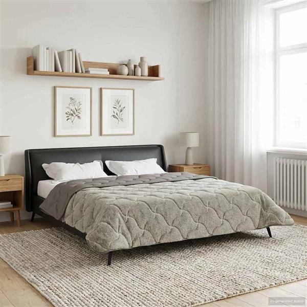 Grote foto vidaxl zomer dekbed gekwilt lichtgrijs 220 x 240 cm huis en inrichting bedden