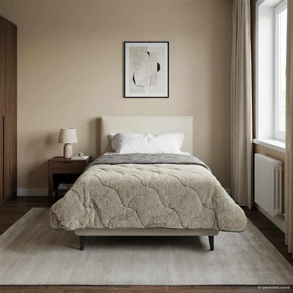 Grote foto vidaxl zomer dekbed gekwilt lichtgrijs 155 x 220 cm huis en inrichting bedden