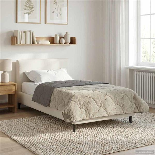 Grote foto vidaxl zomer dekbed gekwilt lichtgrijs 155 x 220 cm huis en inrichting bedden