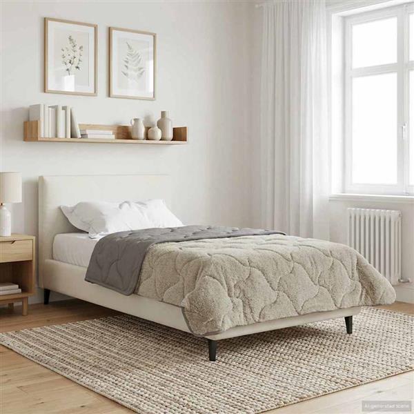 Grote foto vidaxl zomer dekbed gekwilt lichtgrijs 135 x 200 cm huis en inrichting bedden