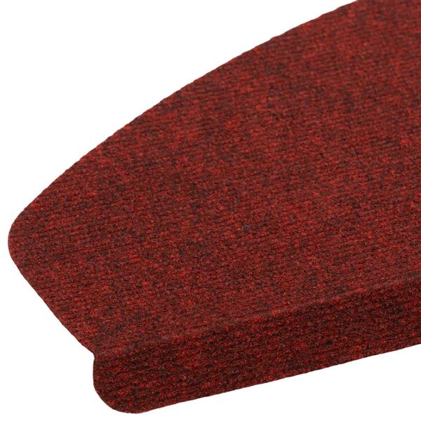 Grote foto vidaxl zelfklevende trapmatten halfrond 15 pcs rood 80 x 28 x 3 5 cm huis en inrichting overige huis en inrichting