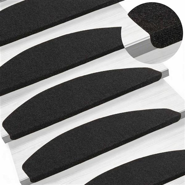 Grote foto vidaxl zelfklevende trapmatten 15 pcs antracietkleurig nadelvilt stof huis en inrichting overige huis en inrichting