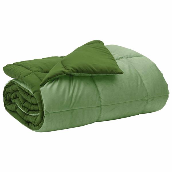 Grote foto vidaxl winter dekbed gekwilt groen 135 x 200 cm microfiber huis en inrichting bedden