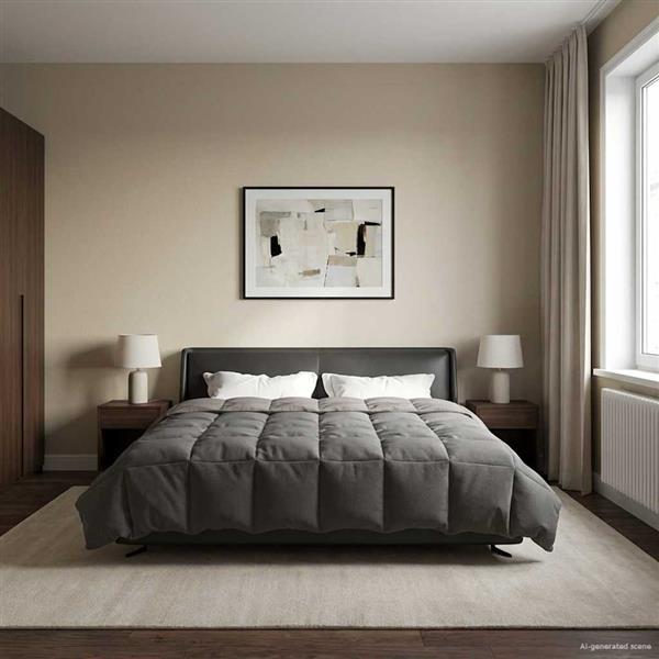 Grote foto vidaxl winter dekbed gekwilt lichtgrijs 220 x 240 cm microfiber huis en inrichting bedden