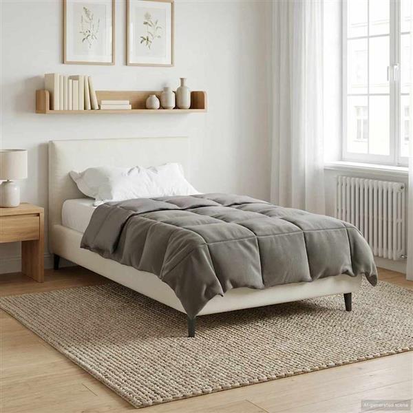 Grote foto vidaxl winter dekbed gekwilt lichtgrijs 155 x 220 cm microfiber huis en inrichting bedden