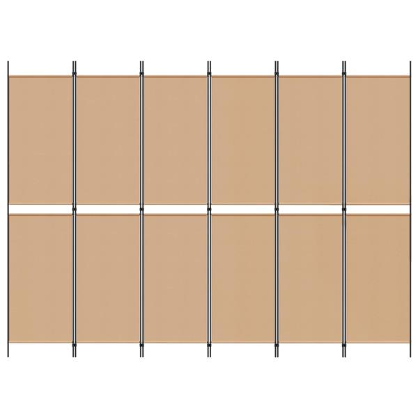 Grote foto vidaxl 6 panelen kamerscherm beige 300 x 220 cm stof huis en inrichting overige huis en inrichting