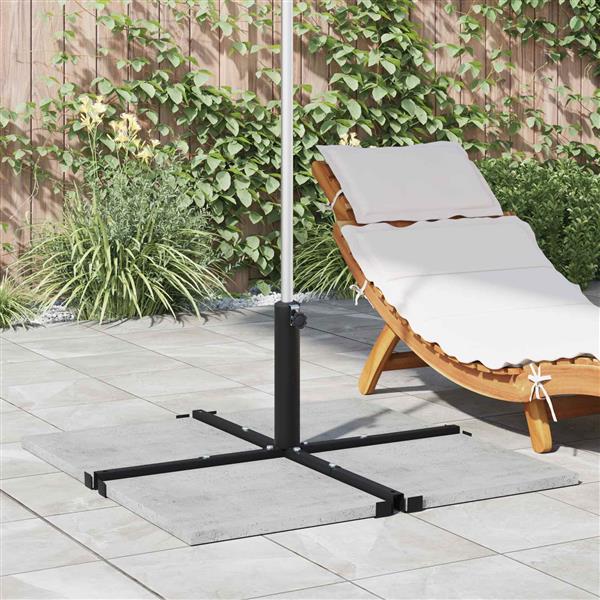 Grote foto vidaxl parasolvoet voor 25 50 mm paal zwart gepoedercoat staal tuin en terras overige tuin en terras