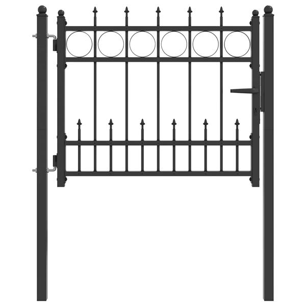 Grote foto vidaxl hekpoort horst 100 x 75 cm metaal zwart vergrendelbaar tuin en terras hekken en schuttingen