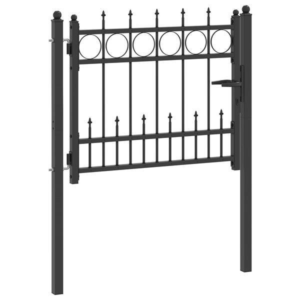 Grote foto vidaxl hekpoort horst 100 x 75 cm metaal zwart vergrendelbaar tuin en terras hekken en schuttingen