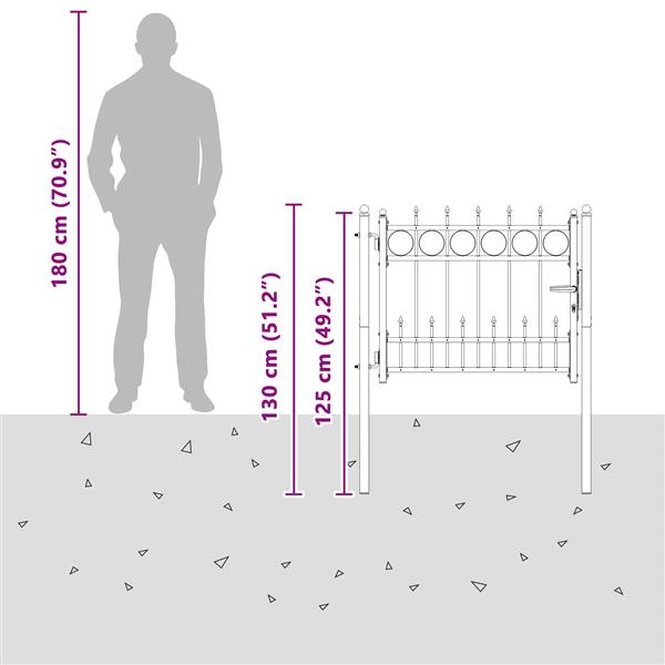 Grote foto vidaxl hekpoort horst 100 x 75 cm metaal zwart vergrendelbaar tuin en terras hekken en schuttingen