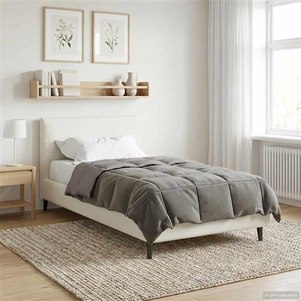 Grote foto vidaxl winter dekbed gekwilt lichtgrijs 135 x 200 cm microfiber huis en inrichting bedden