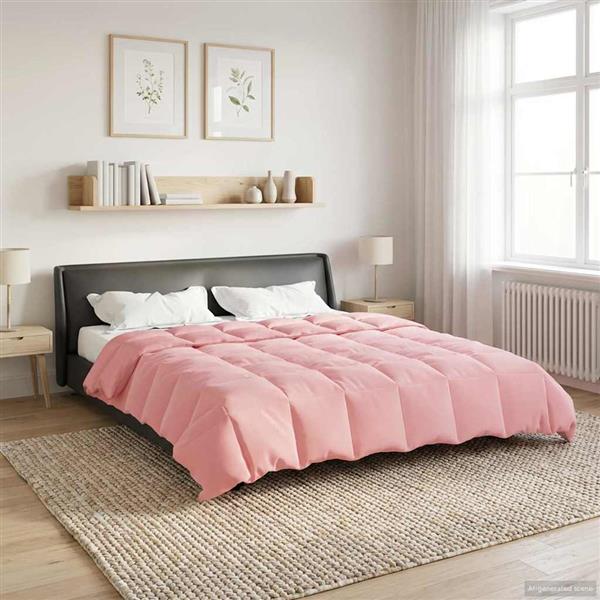 Grote foto vidaxl vol jaar dekbed gekwilt roze 200 x 200 cm microfiber huis en inrichting bedden